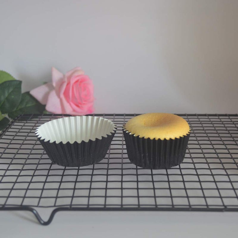 Huaswan Classic Black Paper-Lined Foil Cupcake Liners Standard Baking Cups for Party and More, 120-Count - Image 4